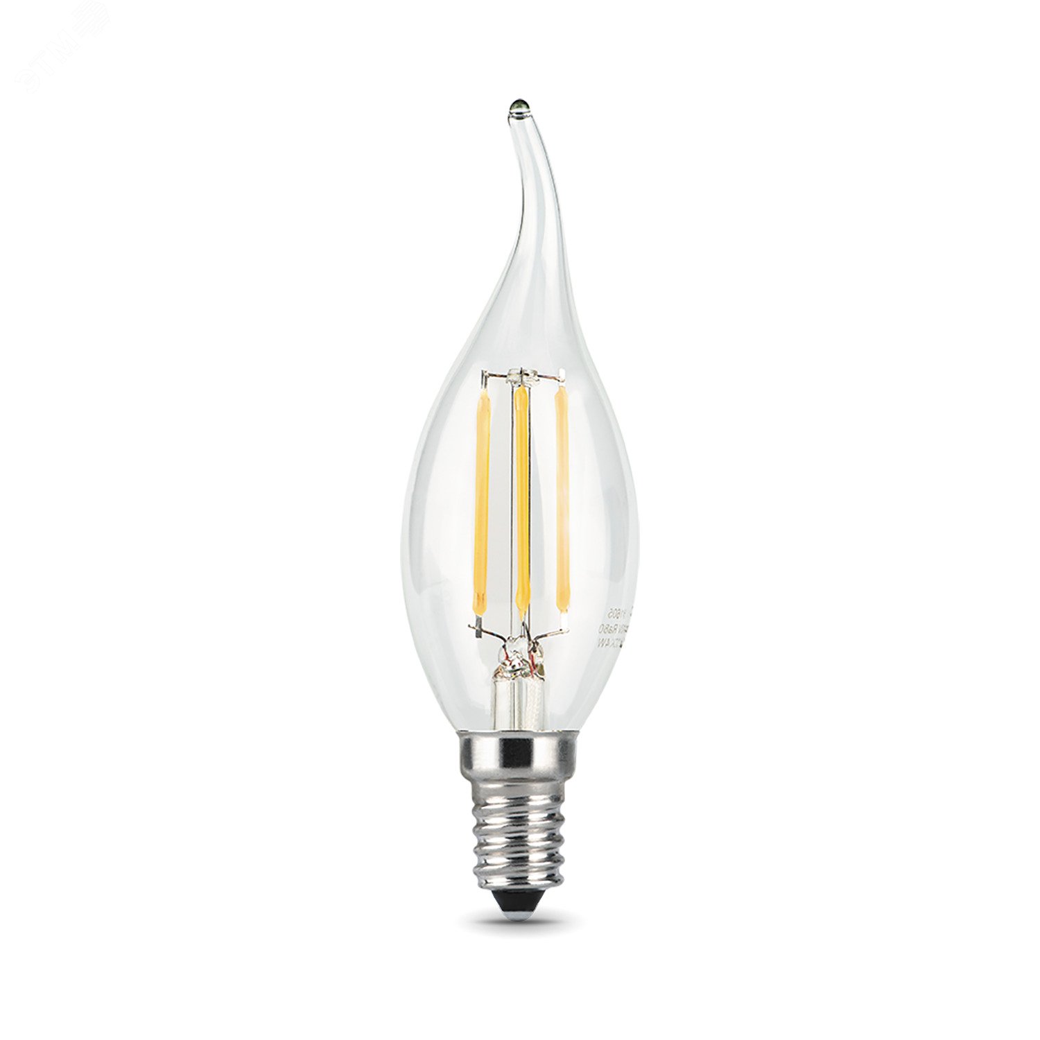 Лампа светодиодная филаментная LED 5 Вт 420 лм 2700К AC185-265В E14 свеча теплая диммируемая Black Filament 104801105-D GAUSS - превью 4