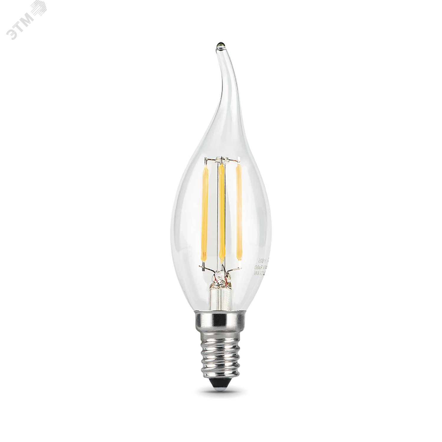 Лампа светодиодная филаментная LED 5 Вт 420 лм 2700К AC185-265В E14 свеча теплая диммируемая Black Filament 104801105-D GAUSS - превью 2