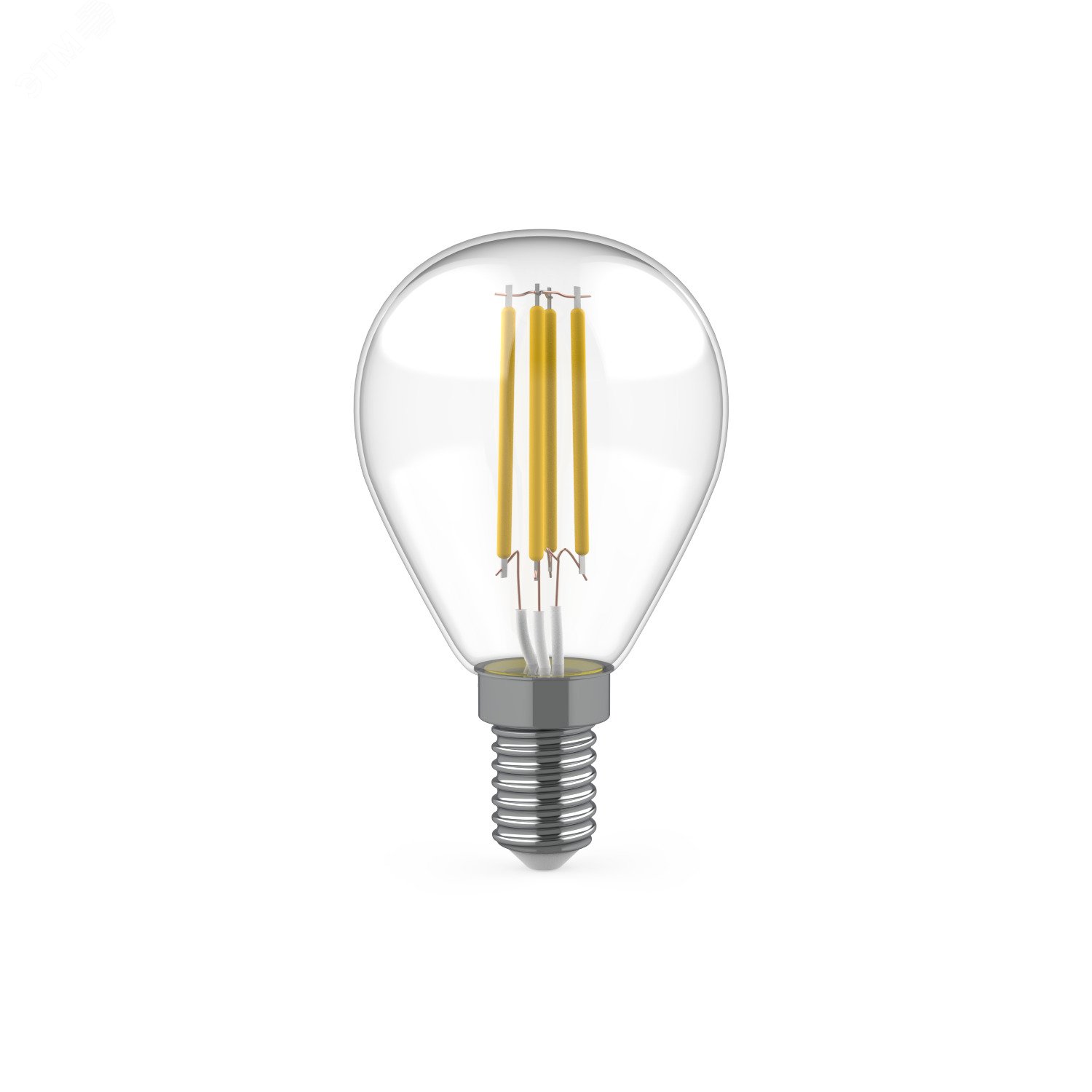 Лампа светодиодная филаментная LED 5.5 Вт 530 лм 4100К AC180-240В E14 шар P45 нейтральный (промоупаковка 3 лампы) Basic 1051126T GAUSS - превью 2
