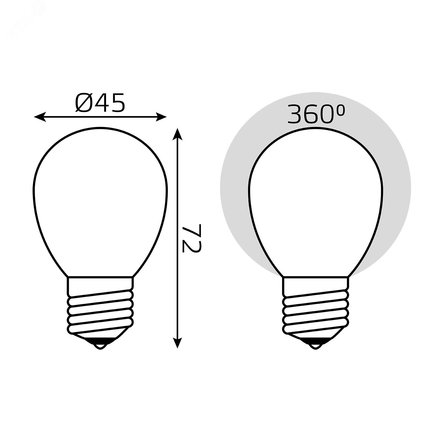 Лампа светодиодная филаментная LED 5 Вт 420 лм 2700К AC150-265В E27 шар P45 теплая матовая колба Black Filament 105202105 GAUSS - превью 8