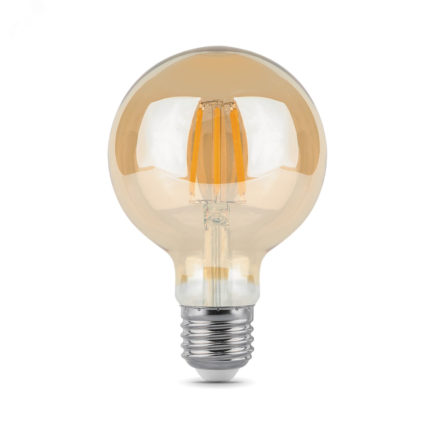 Лампа светодиодная филаментная LED 6 Вт 550 лм 2400К AC185-265В E27 шар G95 теплая золотистая колба Black Filament 105802006 GAUSS - превью 4