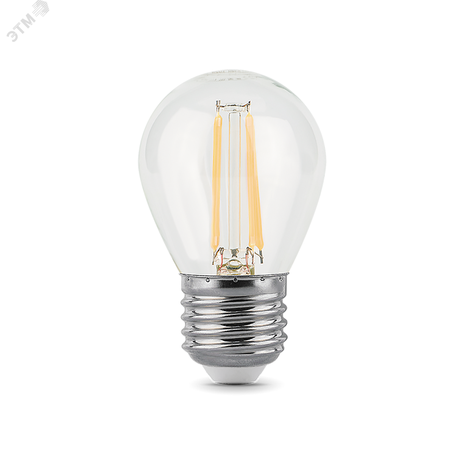 Лампа светодиодная филаментная LED 5 Вт 450 лм 4100К AC185-265В E27 шар P45 нейтральный диммируемая Black Filament 105802205-D GAUSS - превью 2