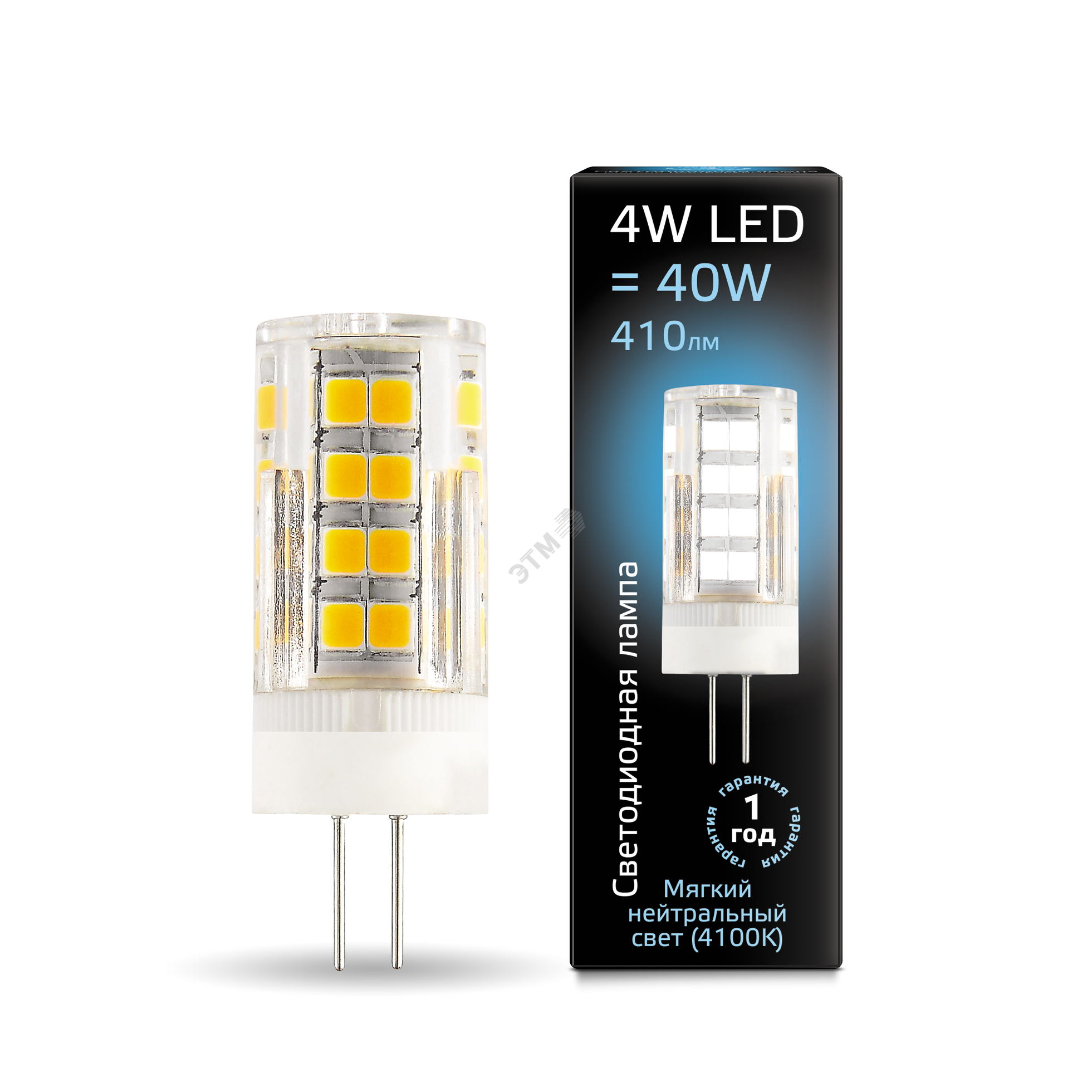 Изображение товара Лампа светодиодная LED 4 Вт 410 Лм 4100К белая G4 капсула 220 В керамика Black (шт)