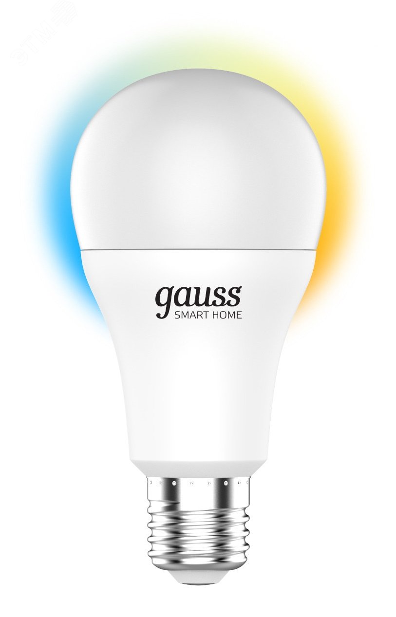 Лампа светодиодная умная 10 Вт 1055 лм 2700-6500К AC 220-240В E27 А60 (груша) Управление по Wi-Fi, изменение цветовой температуры и диммирование Smart Home 1080112 GAUSS - превью 2