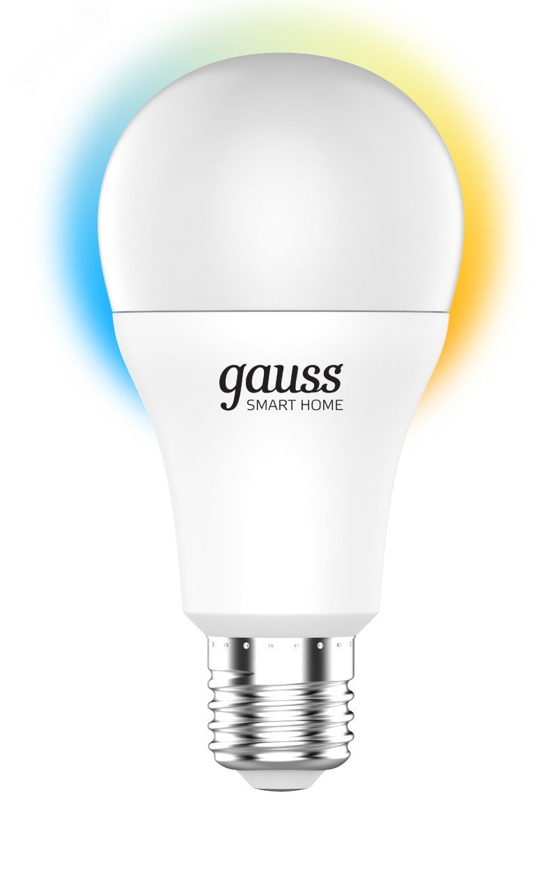 Лампа светодиодная умная 8.5 Вт 800 лм 2700-6500К AC 220-240В E27 А60 (груша) Управление по Wi-Fi, изменение цветовой температуры и диммирование Smart Home 1130112 GAUSS - превью 2