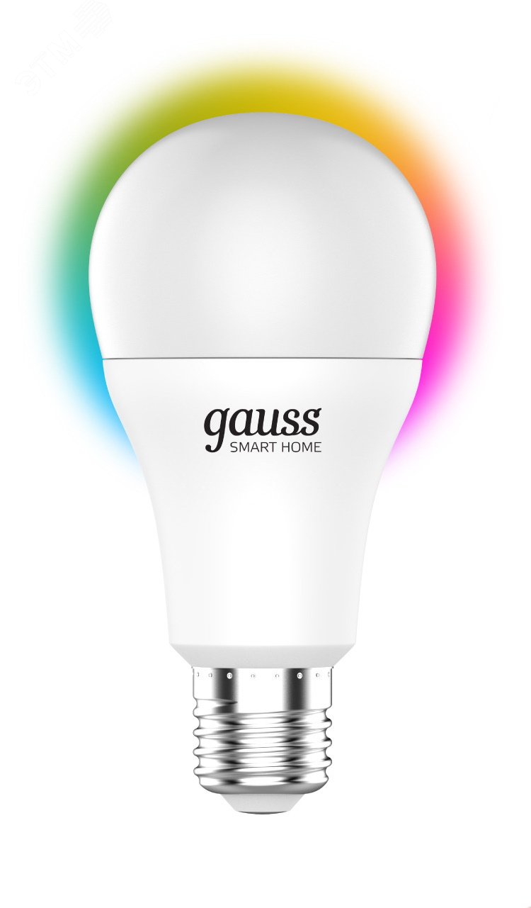 Лампа светодиодная умная 8.5 Вт 806 лм 2700-6500К AC 220-240В E27 А60 (груша) Управление по Wi-Fi, изменение цветовой температуры и диммирование Smart Home Gauss 1170112 GAUSS - превью 2