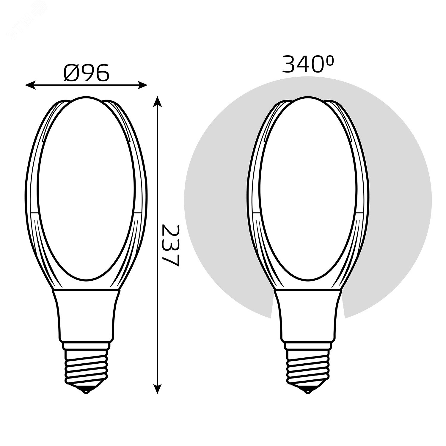 Лампа светодиодная LED 30 Вт 2950 лм 6500К AC180-240В E40 цилиндр Т100 холодная  Basic Gauss 11834332 GAUSS - превью 8
