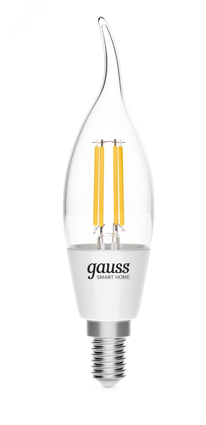 Лампа светодиодная умная 4.5 Вт 495 лм 2000-6500К AC 220-240В E14 свеча на ветру Управление по Wi-Fi, изменение цветовой температуры и диммирование Smart Home 1280112 GAUSS - превью 2