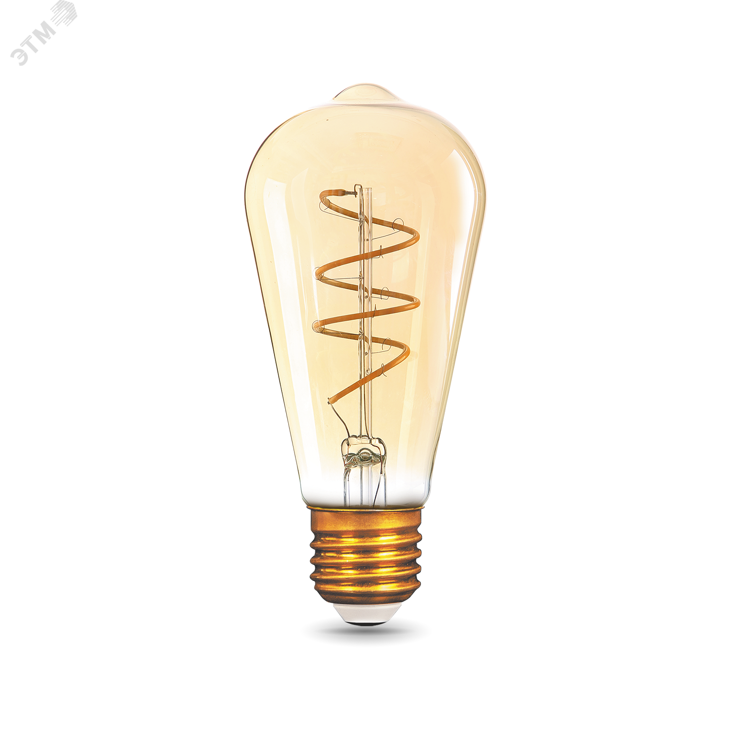 Лампа светодиодная филаментная LED 6 Вт 360 лм 2400К AC185-265В E27 ST64 теплая золотистая колба Black Filament Gauss 157802006 GAUSS - превью 2