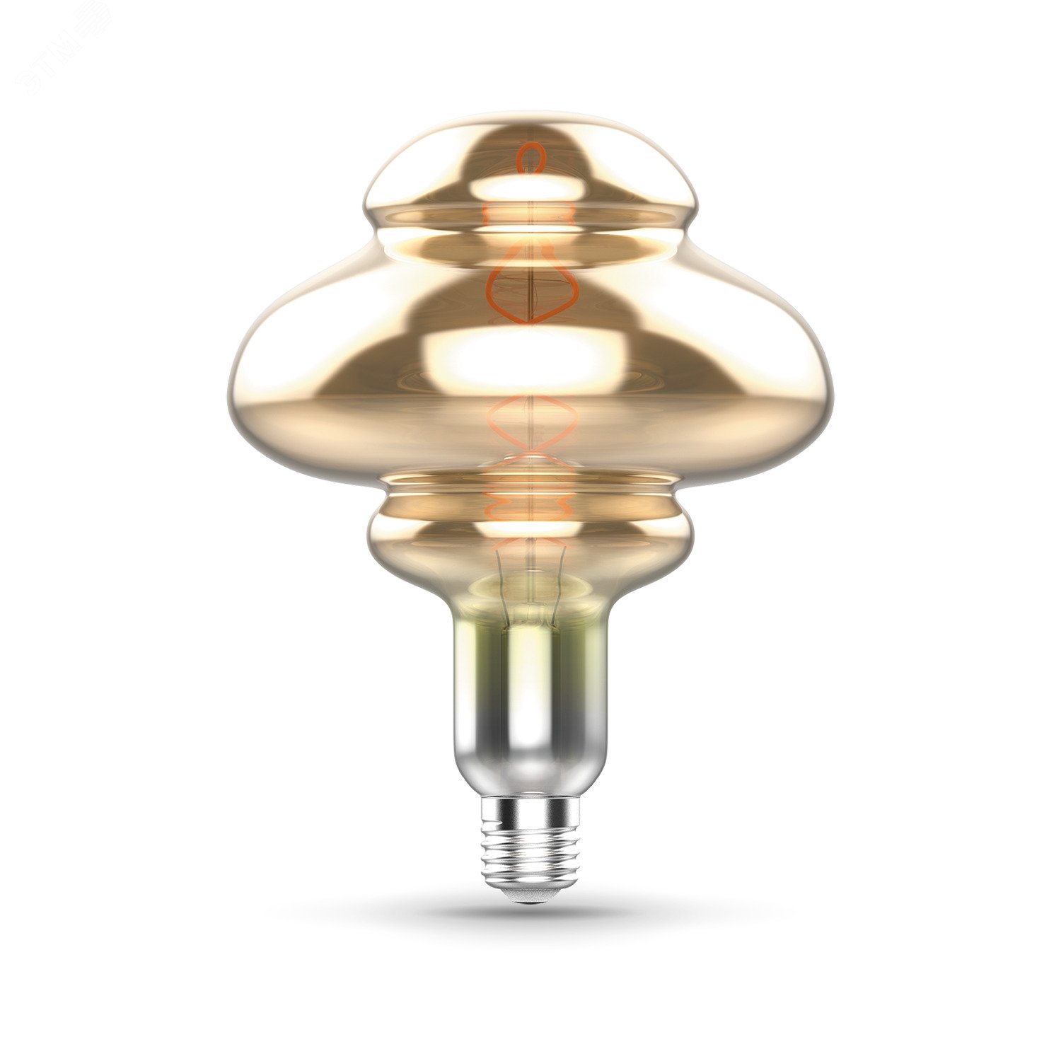 Лампа светодиодная филаментная LED 8 Вт 330 лм 2400К AC185-265В E27 BD160 теплая серая колба Black Filament Gauss 162802008 GAUSS - превью 4