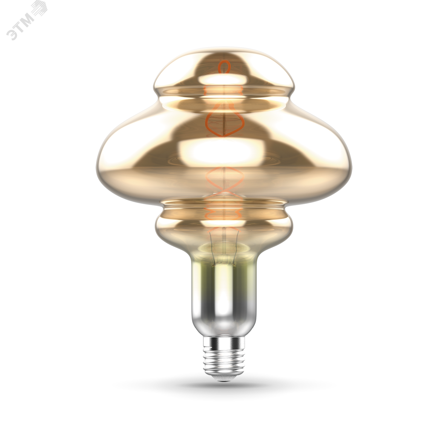 Лампа светодиодная филаментная LED 8 Вт 330 лм 2400К AC185-265В E27 BD160 теплая серая колба Black Filament Gauss 162802008 GAUSS - превью 2