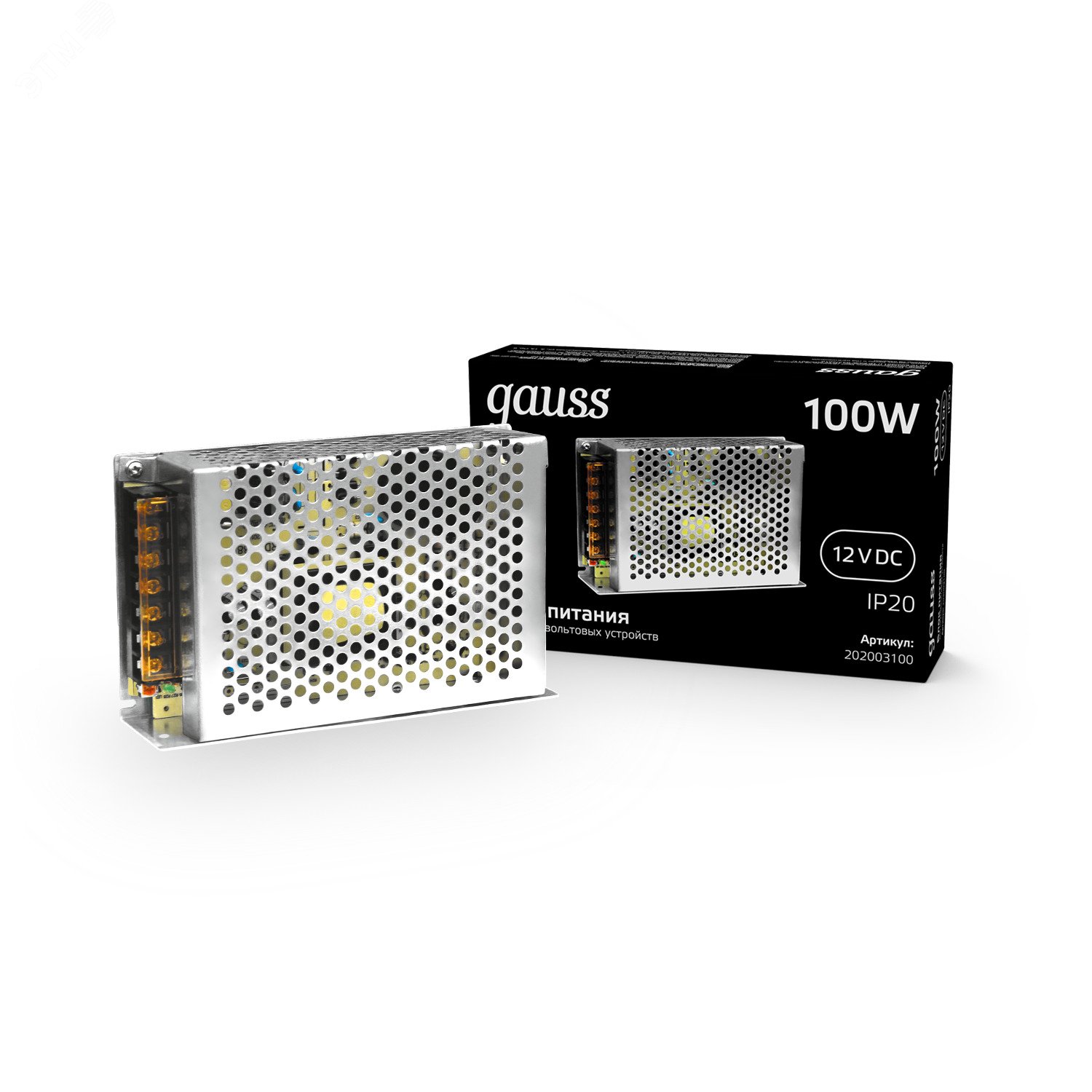 Блок питания (драйвер) для светодиодной ленты 100 Вт 12 В IP20 Black Gauss 202003100 GAUSS - превью 3