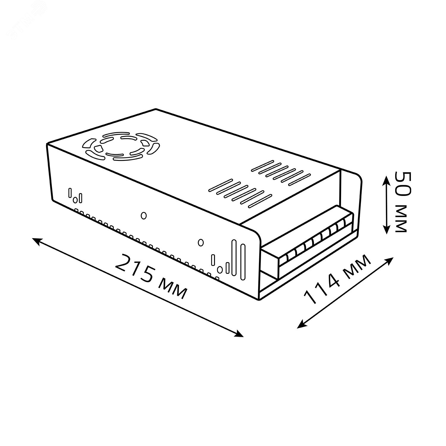 Блок питания (драйвер) для светодиодной ленты 400 Вт 12 В IP20 Black Gauss 202003400 GAUSS - превью 6