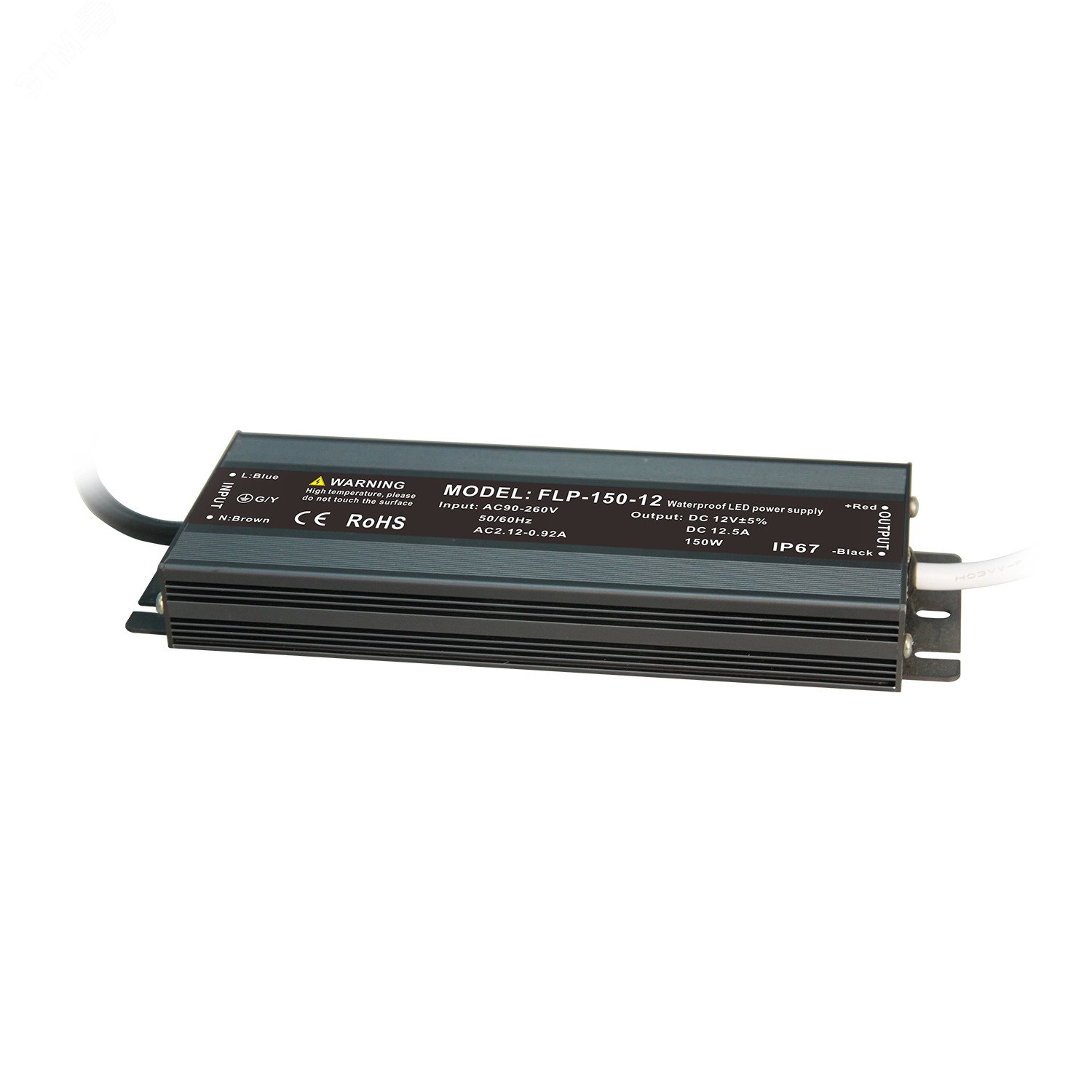 Блок питания (драйвер) для светодиодной ленты 150 Вт 24 В герметичный IP66 Black Gauss 202022150 GAUSS - превью 4