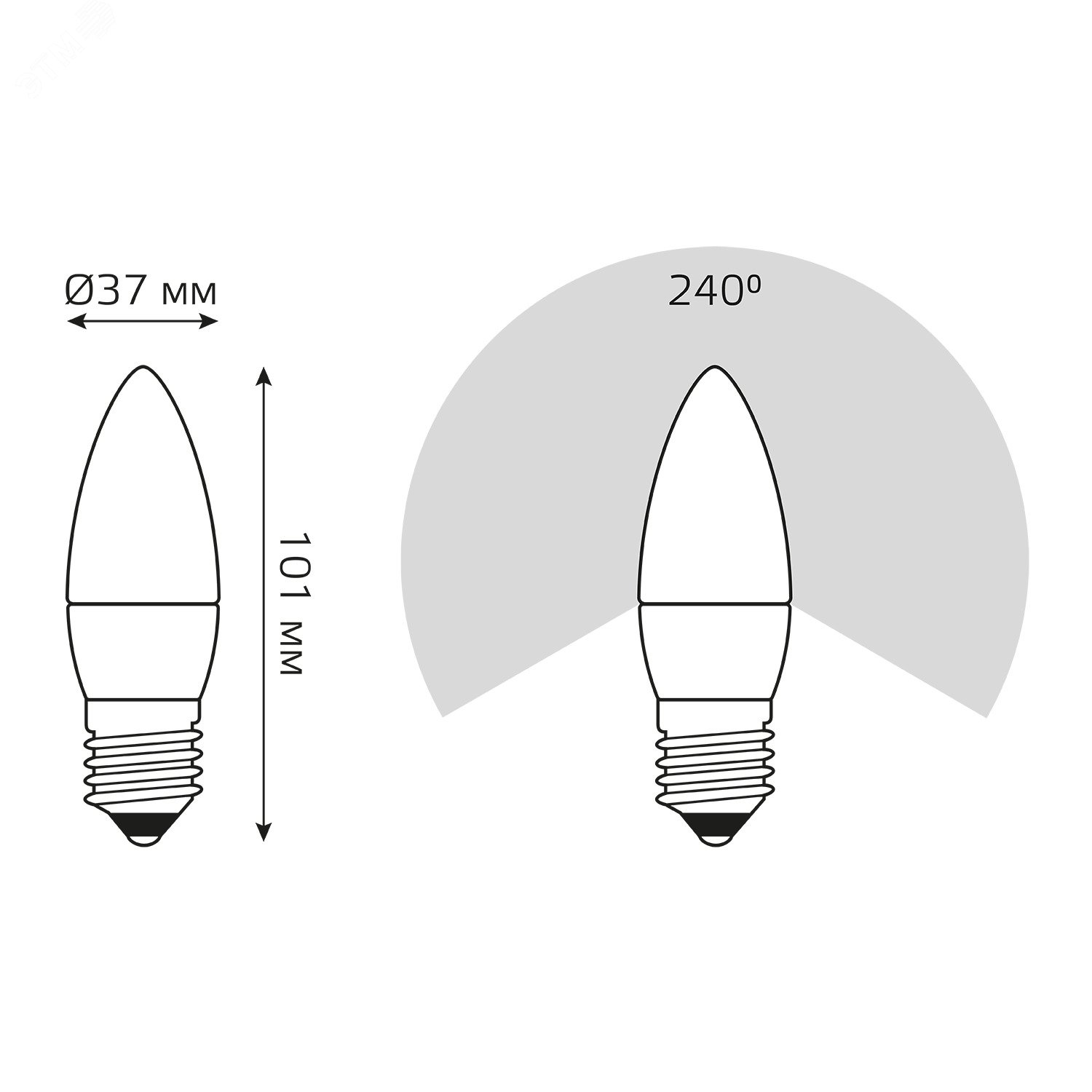 Лампа светодиодная LED 10 Вт 750 лм 4100К AC180-240В E27 свеча нейтральный Elementary 30220 GAUSS - превью 8