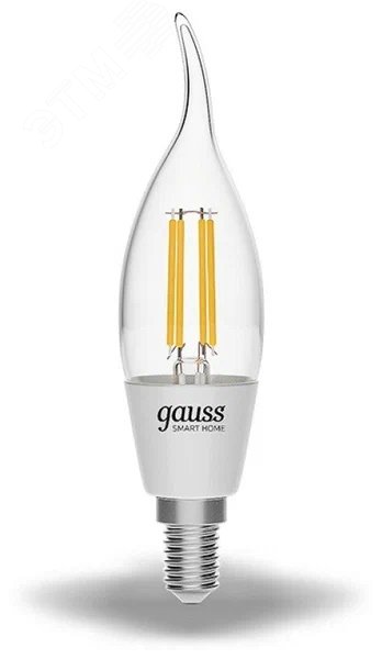 Лампа светодиодная умная 4.5 Вт 495 лм 2700К AC 220-240В E14 свеча на ветру Управление по Wi-Fi, диммируемая Smart Home Gauss 1260112 GAUSS - превью 2