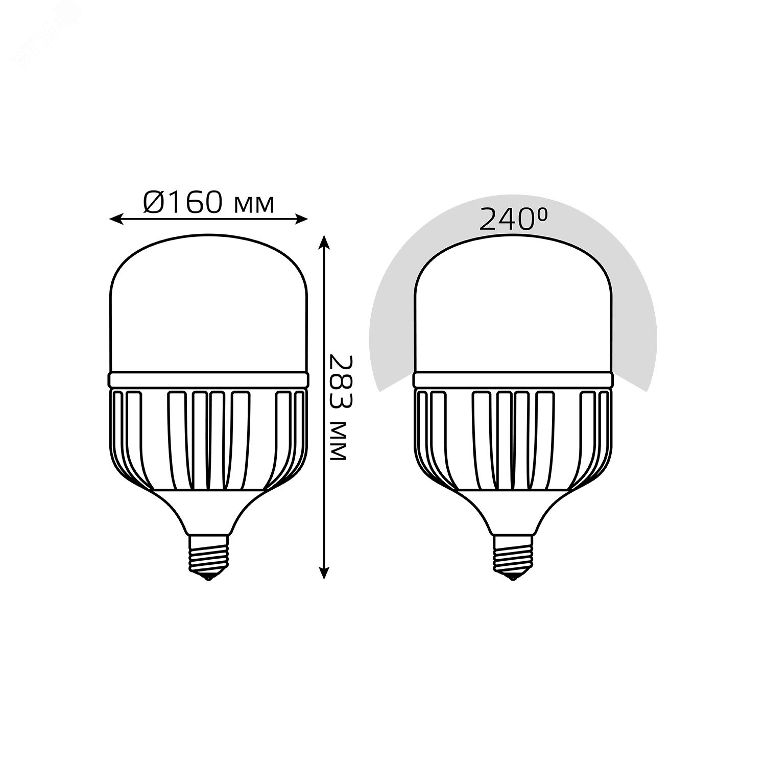 Лампа светодиодная LED 95 Вт 8800х80-240В E40 цилиндр Т160 холодная PROMO Elementary 60430 GAUSS - превью 7