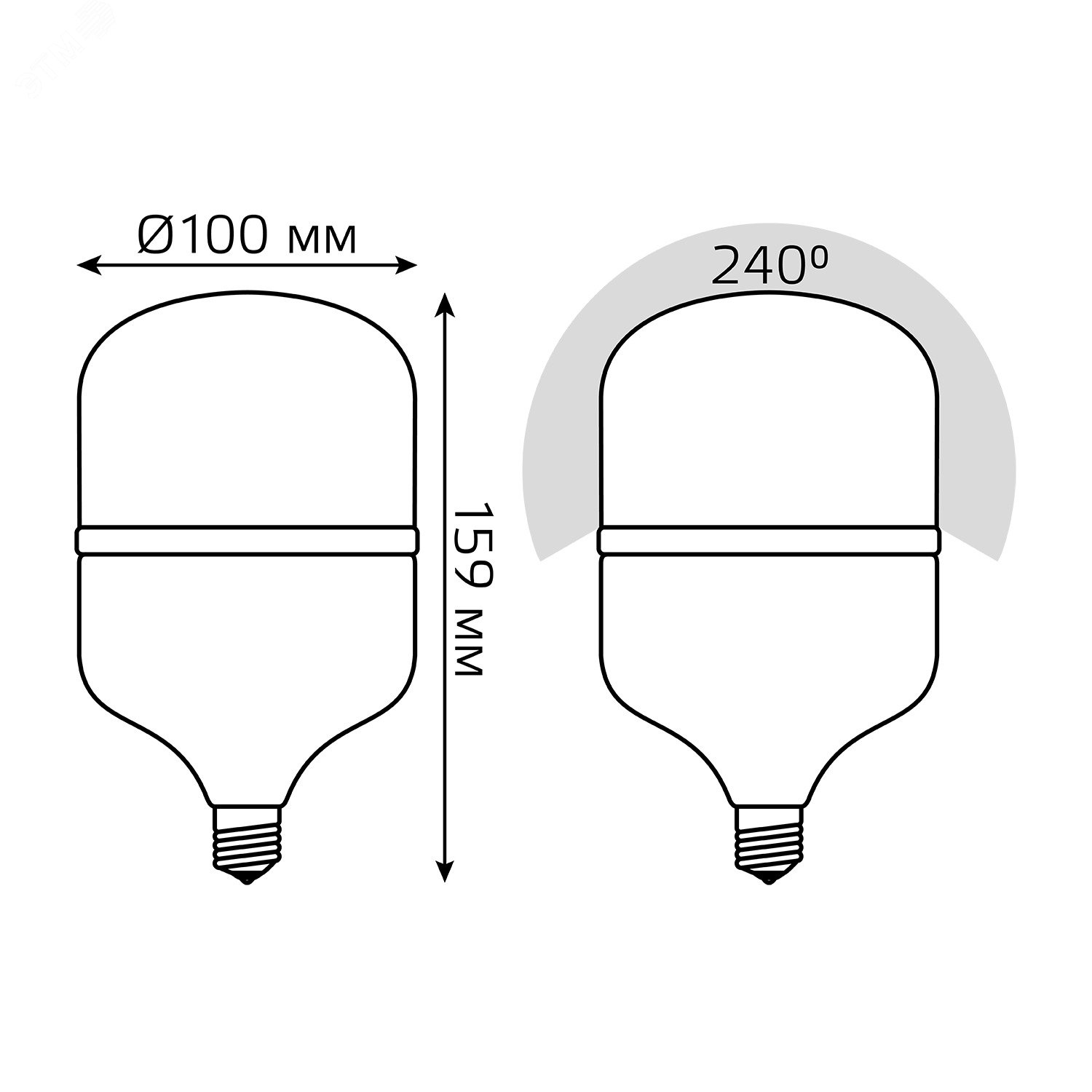 Лампа светодиодная LED 32 Вт 2600х80-240В E27 цилиндр Т100 нейтральный Elementary 63223 GAUSS - превью 7