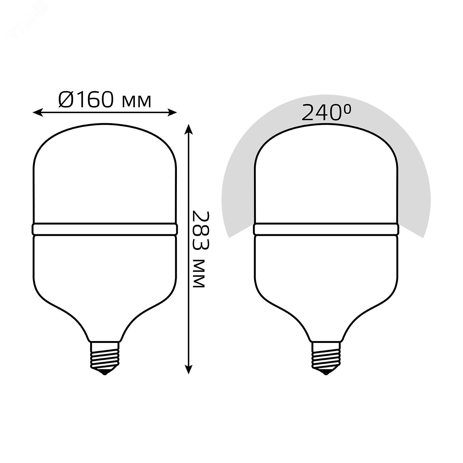 Лампа светодиодная LED 60 Вт 5600 лм 6500К AC180-240В E27 цилиндр Т160 холодная  Elementary Gauss 63236 GAUSS - превью 7