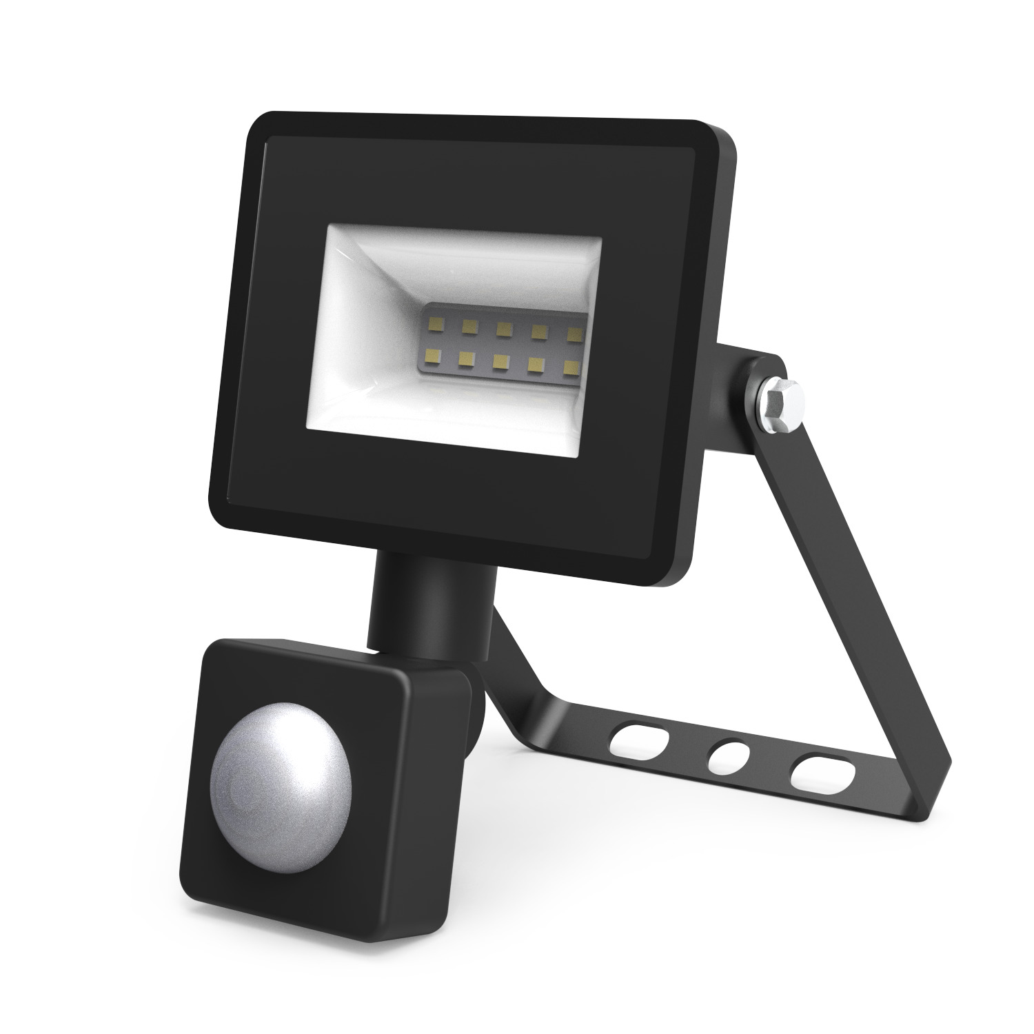 Прожектор светодиодный ДО 10 Вт 950 Лм 6500К AC 220В IP65 135х93х40 мм с датчиком движения Elementary-S