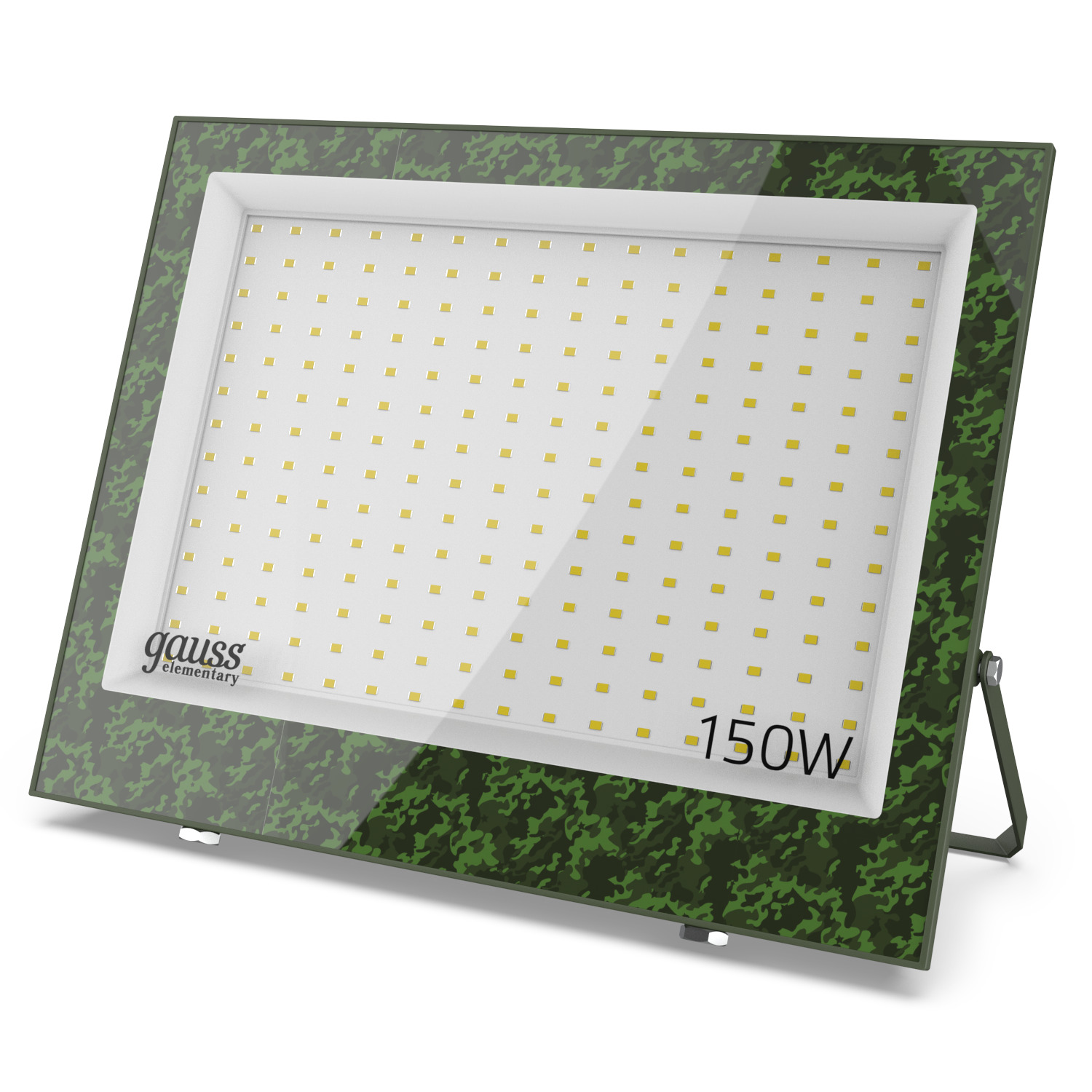 Прожектор светодиодный ДО 150 Вт 13500 лм 6500К AC 220В Зеленый IP65 317х236х35мм ХАКИ Elementary