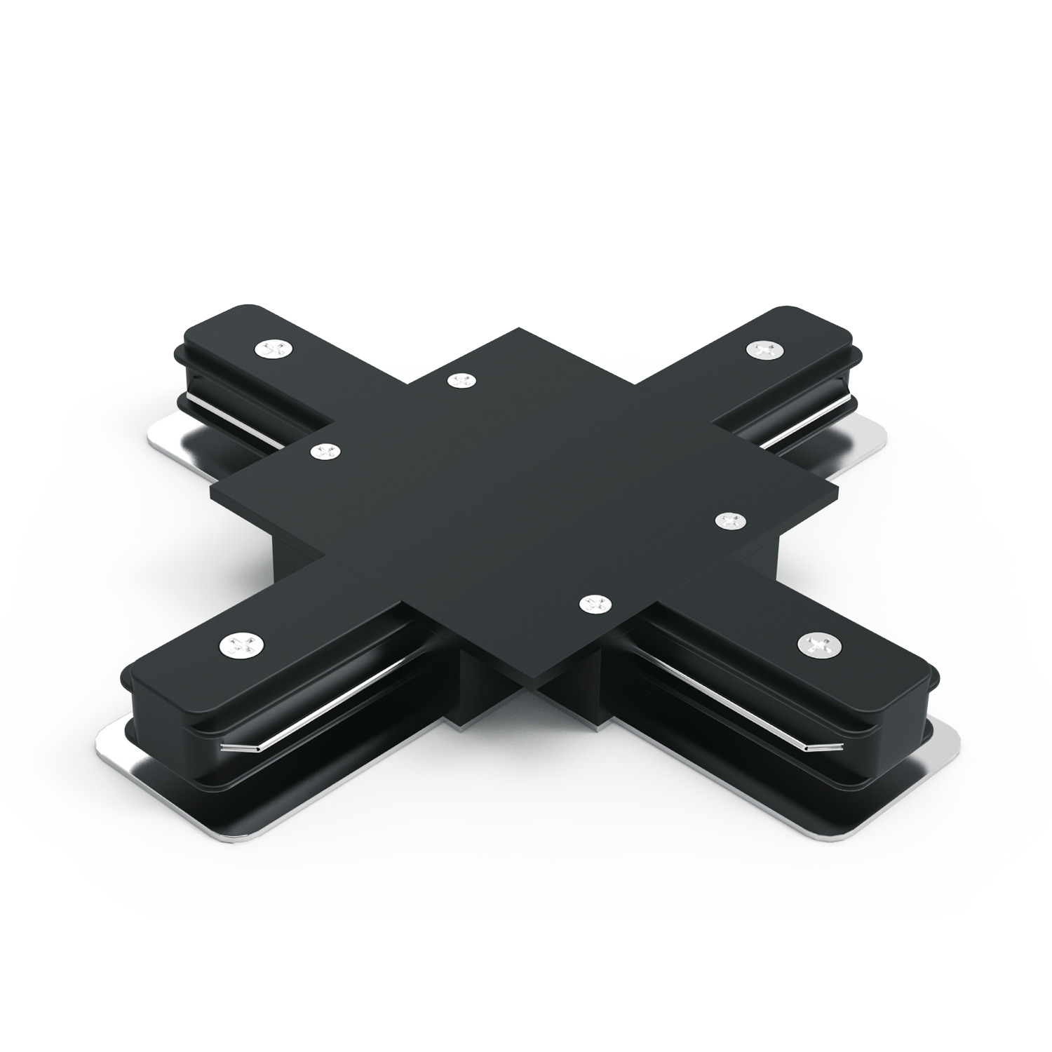 Коннектор для встраиваемых трековых шинопроводов AC 220В Черный IP20 Х-образный Track