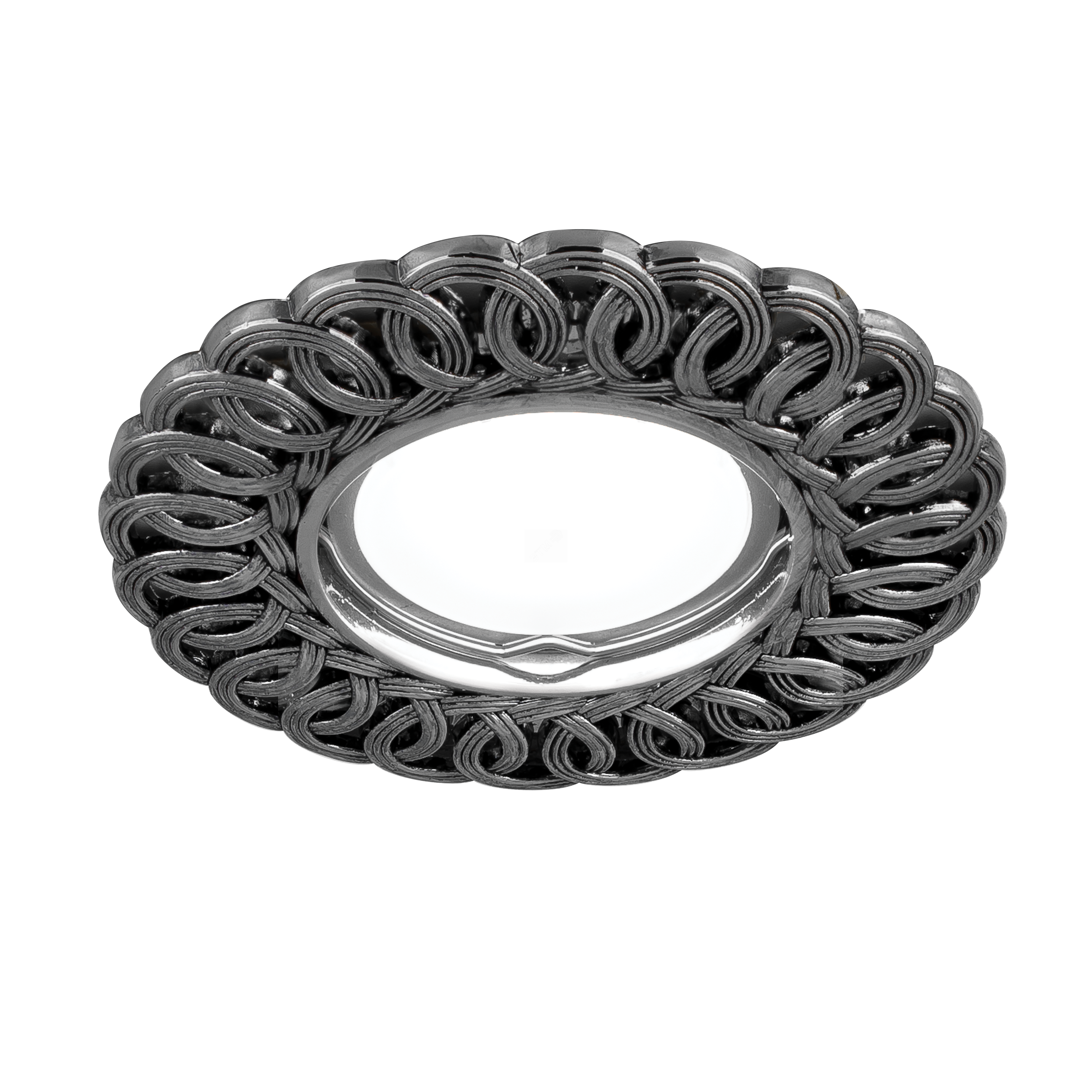 Светильник точечный встраиваемый под лампу ДВО GU5.3 1х35 Вт 12В IP20 монт d 65 мм Серебристый Antique