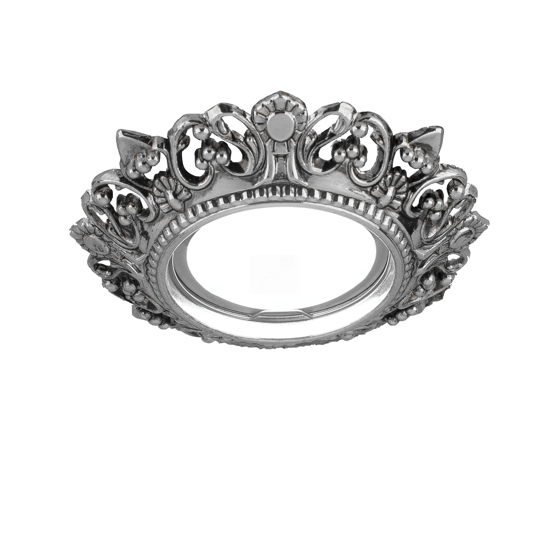 Светильник точечный встраиваемый под лампу ДВО GU5.3 1х35 Вт 12В IP20 монт d 80 мм Серебристый Antique