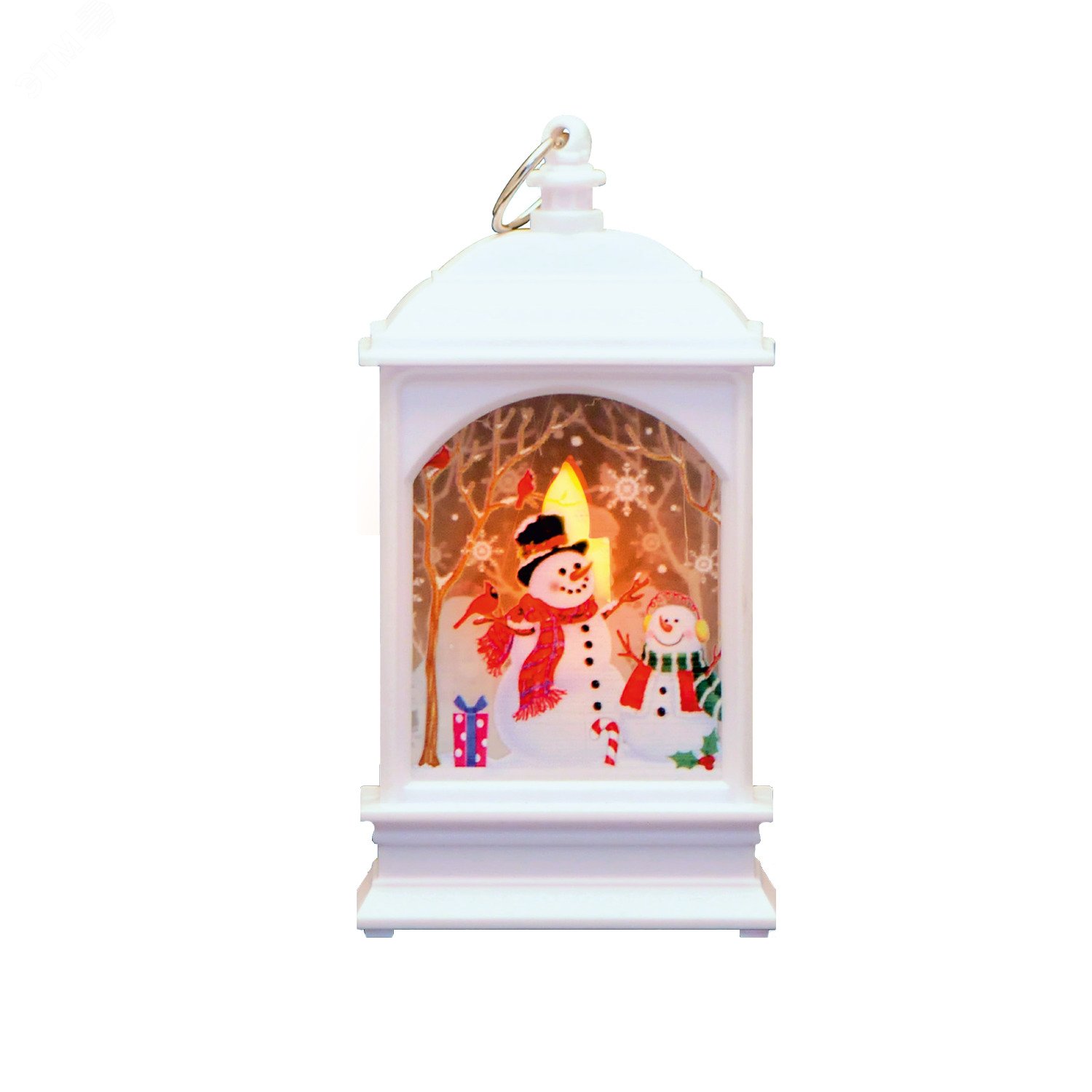 Изображение товара Фонарь новогодний светодиодный ''Снеговик'' 0,1 Вт тёплый свет белый батарейки в комплекте Holiday (шт)