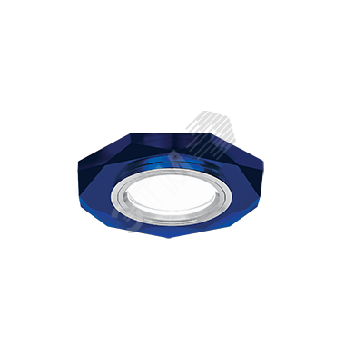Светильник точечный встраиваемый под лампу ДВО GU5.3 1х35 Вт 12В IP20 монт d70 мм Хром Mirror RR015 GAUSS - превью