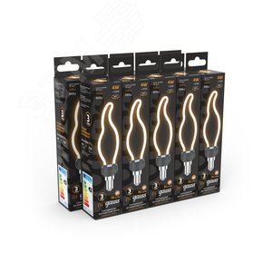 Лампа светодиодная филаментная LED 4 Вт 330 лм 2700К контурная Artline Свеча теплый E14 AC 220В матовая колба Black Filament - фото 3