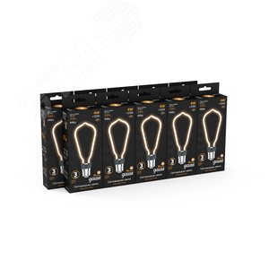 Лампа светодиодная филаментная LED 4 Вт 330 лм 2700К ST64 теплый E27 AC 220В матовая колба Black Filament - фото 3