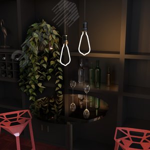 Лампа светодиодная филаментная LED 4 Вт 330 лм 2700К ST64 теплый E27 AC 220В матовая колба Black Filament - фото 6