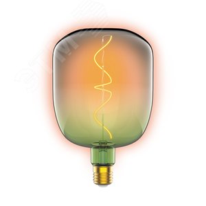 Лампа светодиодная филаментная LED 5 Вт 200 лм 1800К V140 теплый E27 AC 220В зеленая колба Black Filament - фото 2