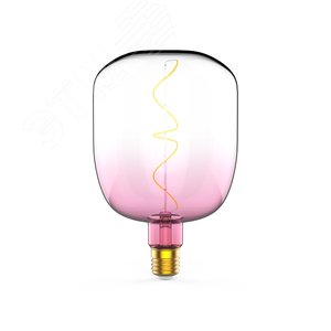 Лампа светодиодная филаментная LED 5 Вт 200 лм 1800К V140 теплый E27 AC 220В розовая колба Black Filament - фото 1