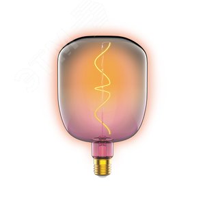 Лампа светодиодная филаментная LED 5 Вт 200 лм 1800К V140 теплый E27 AC 220В розовая колба Black Filament - фото 2