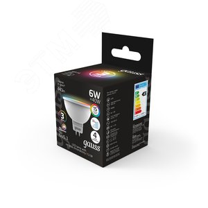 Лампа светодиодная LED 6 Вт 440 лм RGBW софит MR16 GU5.3 AC 220В RGBW и диммирование от пульта Black - фото 4