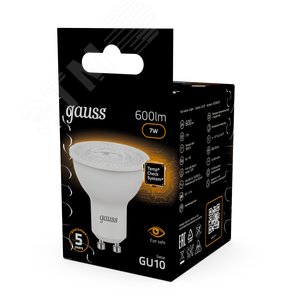 Лампа светодиодная LED 7 Вт 600 лм 3000К софит MR16 теплый GU10 AC 220В Black - фото 14