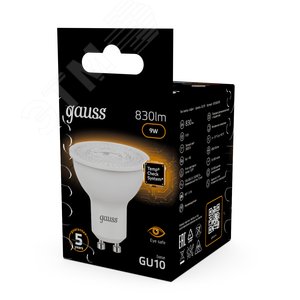 Лампа светодиодная LED 9 Вт 830 лм 3000К софит MR16 теплый GU10 AC 220В Black - фото 14