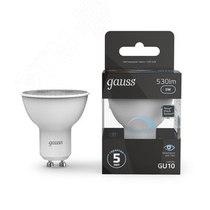 Лампа светодиодная LED 5 Вт 530 лм 4100К софит MR16 нейтральный GU10 AC 220В диммируемая Black - фото 2