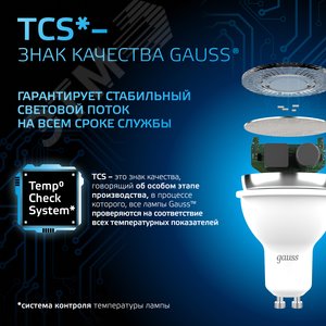 Лампа светодиодная LED 7 Вт 630 лм 6500К софит MR16 холодный GU10 AC 220В Black - фото 10
