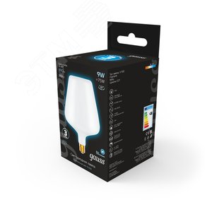 Лампа светодиодная филаментная LED 9 Вт 890 лм 4100К V160 нейтральный E27 AC 220В матовая колба Black Filament - фото 3