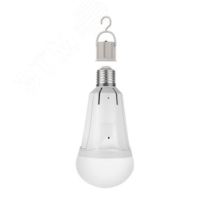 Лампа светодиодная LED 12 Вт 900 лм 4100К А80 груша нейтральный E27 AC 220В аварийная с Li-Ion аккумулятором Black - фото 1