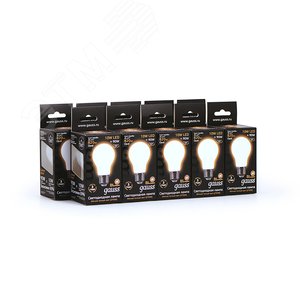 Лампа светодиодная филаментная LED 10 Вт 820 лм 2700К А60 груша теплый E27 AC 220В матовая колба Black Filament - фото 3