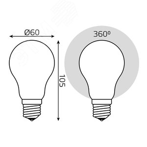 Лампа светодиодная филаментная LED 10 Вт 860 лм 4100К AC185-265В E27 А60 (груша) нейтральный матовая колба диммируемая Black Filament Gauss 102202210-D GAUSS - 9
