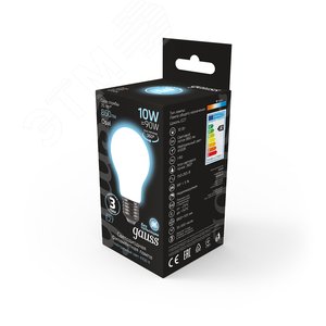 Лампа светодиодная филаментная LED 10 Вт 860 лм 4100К А60 груша нейтральный E27 AC 220В матовая колба Black Filament - фото 4