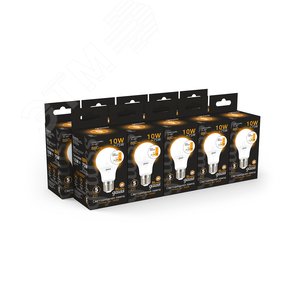 Лампа светодиодная LED 10 Вт 880 лм 3000К AC150-265В E27 А60 (груша) теплая шаговое диммирование выключателем Black 102502110-S GAUSS - 4