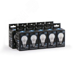 Лампа светодиодная LED 7 Вт 710 лм 4100К AC150-265В E27 А60 (груша) нейтральный Black 102502207 GAUSS - 5