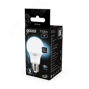 Лампа светодиодная LED 7 Вт 710 лм 4100К А60 груша нейтральный E27 AC 220В Black - фото 14