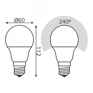 Лампа светодиодная LED 10 Вт 800 лм 4100К AC175-240В E27 А60 (груша) нейтральный С микроволновым  датчиком движения Black Gauss 102502210-M GAUSS - 7